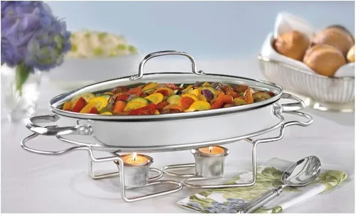 Miniatura 2 de Cuisinart 7BSO-34 - Servidores de buffet ovalados de acero inoxidable de 13-1/2 pulgadas, color plateado
