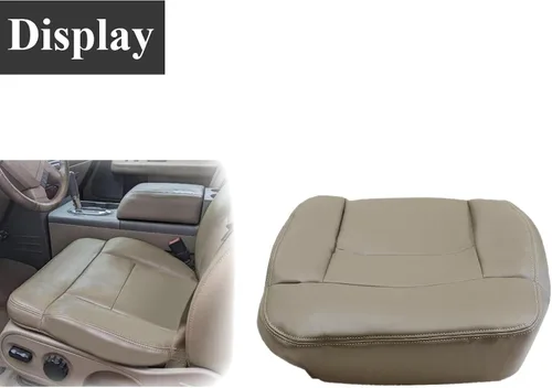 Miniatura 4 de NLQR Funda de asiento de repuesto inferior del conductor delantero beige tostado HW EW piel de microfibra compatible con Ford F-150 Lariat STX XL