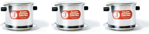 Miniatura 9 de Juego de filtros de café vietnamita También se le conoce como cafetera vietnamita o prensa extragrande, Acero inoxidable