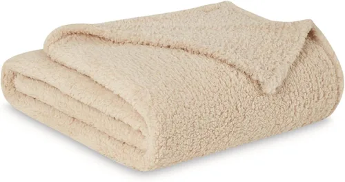 Miniatura 8 de Brooklyn Loom Marshmallow Sherpa Dusty Rose Twin XL Manta 100% microfibra de poliéster, temática casual sólida, ropa de cama para adultos, Rosa