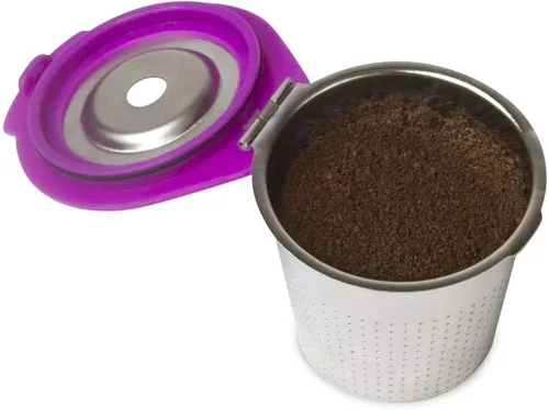Miniatura 2 de Café Flow - Cápsula de café reutilizable de acero inoxidable de 2 artículos + vasos de papel desechables de 100 unidades, compatible con cafeteras