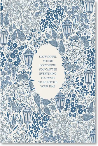 Slow Down You're Doing - Póster de música fina, arte de pared floral victoriano azul, decoración de pared motivacional, estética, inspiradora,