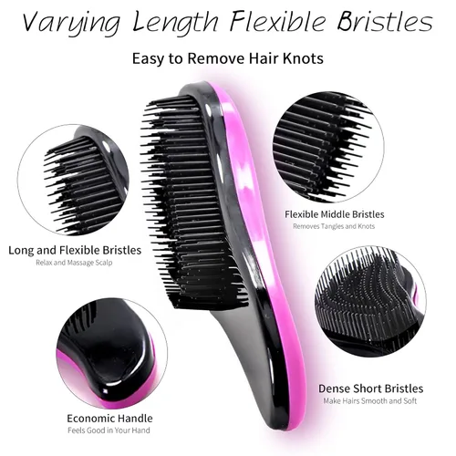 Miniatura 4 de 79STYLE 3 piezas de cepillo desenredante Naturals desenredante peine para el cabello se desliza a través sin dolor sin enredos para mujeres hombres