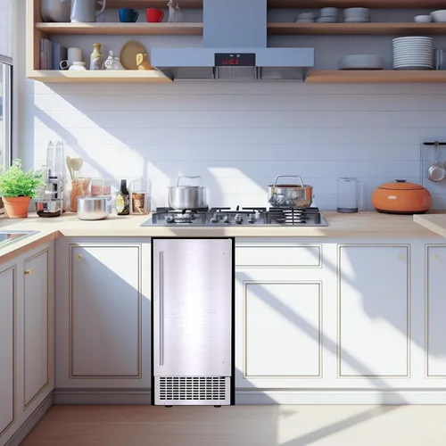 Miniatura 6 de Máquina comercial para hacer hielo con pulverización, máquina de hielo gourmet comercial, 60 libras/24 horas, contenedor de almacenamiento de 25