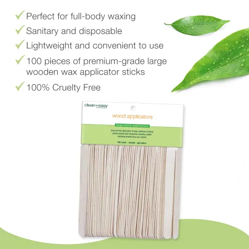 Miniatura 3 de Clean + Easy Aplicador de cera de madera grande – Varillas de cera para depilación en cuerpo, piernas, brazos, pecho y espalda – Espátula desechable