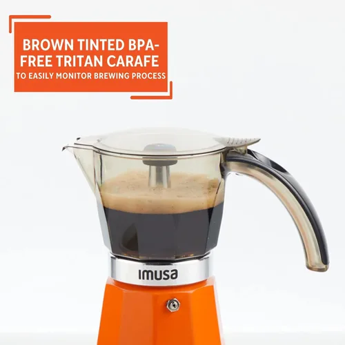 Miniatura 4 de Imusa - Máquina eléctrica para hacer espresso de 6 o 3 tazas, color negro, para café cubano, moka y bebidas de espresso