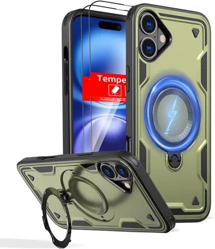 Miniatura 20 de Funda magnética para Google Pixel 9A compatible con cargador inalámbrico MagSafe, para Pixel 9A, funda de teléfono integrada de 360 °, con 2