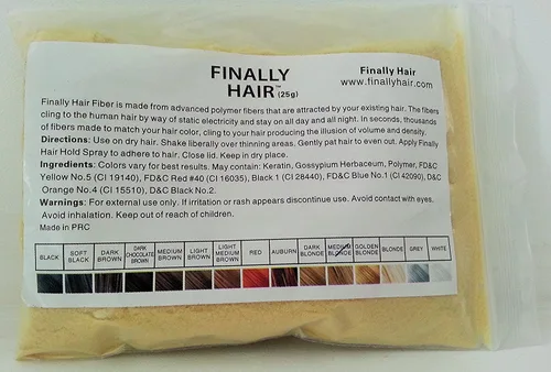 Miniatura 7 de Fibras de queratina para construir cabello Finally Hair, repuesto de 0.88 onzas, Negro