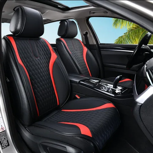 Miniatura 55 de Coverado Juego completo de fundas de asiento de automóvil, fundas de asiento negras para asientos delanteros y traseros de automóvil, protector