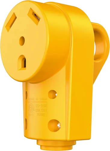 Miniatura 8 de SnowyFox Enchufe de Repuesto Hembra de 30 Amperios para RV - Enchufe Resistente de 30 Amperios para RV con Mango Ergonómico, Diseñado para Acomodar