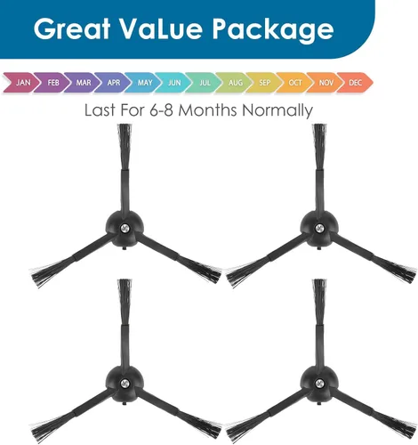 Miniatura 2 de Paquete de 4 cepillos laterales para Roborock Q5 Max+, S8 MaxV Ultra, Q5 Pro, Q8 Max+, Q Revo, Qrevo Pro, Qrevo S, Qrevo Slim, Qrevo Master, S8 Pro