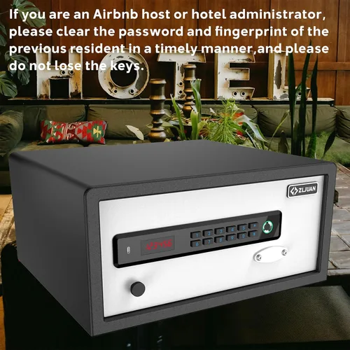 Miniatura 7 de Z ZLJUAN Caja fuerte para hotel de 1.1 pies cúbicos, caja fuerte de acero para documentos personales con cerradura biométrica estilo hotel