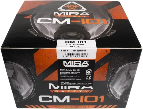 Miniatura 3 de MIRA Safety CM-I01 Máscara de gas de cara completa de grado industrial con compatibilidad de filtro NATO de 40mm y diseño avanzado de válvula