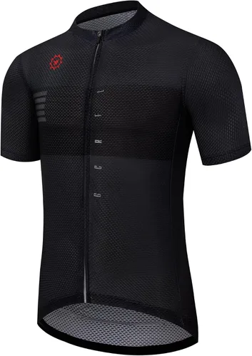 Miniatura 37 de GCRFL Maillot de ciclismo para hombre con 3+1 bolsillos con cremallera manga corta ciclismo ciclismo camiseta de ciclismo transpirable tela de malla