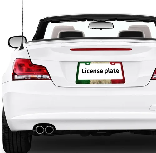 Miniatura 5 de Marco de matrícula con bandera mexicana – Soporte de matrícula de metal de aluminio con bandera de México, accesorios de automóvil, tamaño del marco