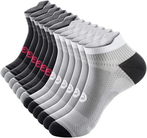 Miniatura 16 de Calcetines de compresión al tobillo PAPLUS para hombres y mujeres 2/4/6 pares, calcetín de compresión de corte bajo para correr con soporte