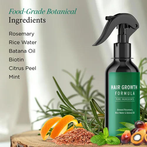 Miniatura 7 de Spray de agua de romero para el crecimiento del cabello, spray de romero para el crecimiento del cabello con agua de arroz y aceite de batana