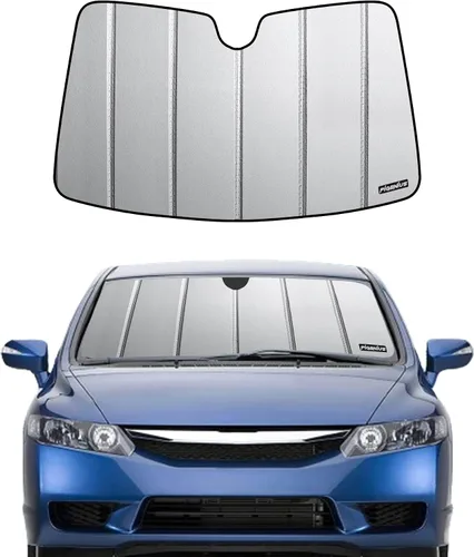 Miniatura 9 de Pigenius Parasol para parabrisas Honda Civic Sedan 2006-2011, acabado plateado metálico