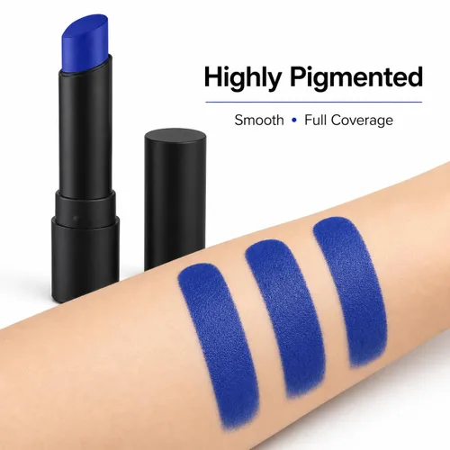 Miniatura 3 de Go Ho Pintura facial en barra mezclable en crema azul real, ojo de béisbol negro, pintura facial azul, softbol/ojo de fútbol negro, pintura facial