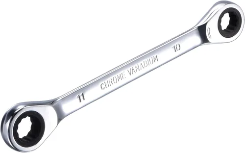 Miniatura 5 de uxcell Llave de trinquete de extremo de caja doble (0.394 in x 0.433 in) métrica 72 dientes 12 puntas llave de trinquete herramientas CR-V