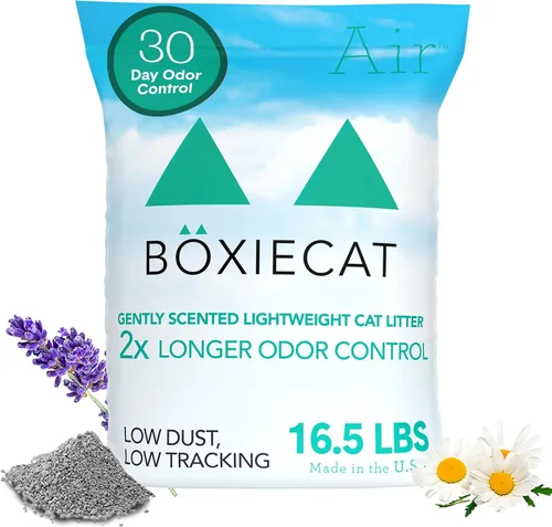 Miniatura 16 de Boxie® - Arena para gatos sin perfume para control de olores natural de 30 días, 6.5 libras, arena ligera a base de plantas para gatos