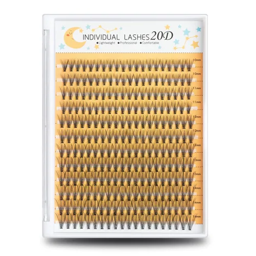 Miniatura 17 de Extensiones de pestañas postizas de 20D, pestañas individuales, 240 piezas, extensiones de pestañas individuales de 20D, volumen suave y ligero