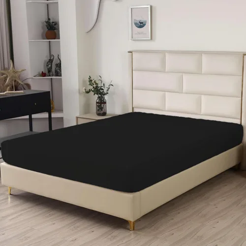 Miniatura 5 de SDIII Sábana bajera ajustable de microfibra cepillada de calidad de hotel, suave y transpirable, tamaño matrimonial, color negro, paquete de 2