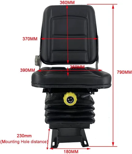 Miniatura 2 de Reemplazo de asiento de suspensión universal ajustable impermeable resistente para tractor, carretilla elevadora, excavadora, cargadora deslizante