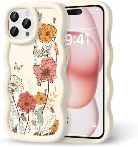 Miniatura 84 de Compatible con iPhone SE/8/7 Funda para Mujeres y Niñas, Marco Ondulado Rizado con Patrón Lindo, Estética Delgada Suave Silicona TPU Parachoques