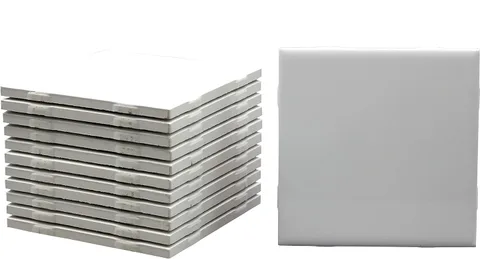 Miniatura 2 de Creative Hobbies Paquete de 12 azulejos de cerámica esmaltados de color blanco brillante para pintura con tinta de alcohol, decoración, arte