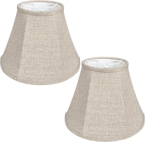 TOOTOO STAR - Juego de 2 pantallas de lámpara doble marrón, pantalla de barril grande para luz de piso y lámpara de mesa, 6 x 12 x 8.5 pulgadas,