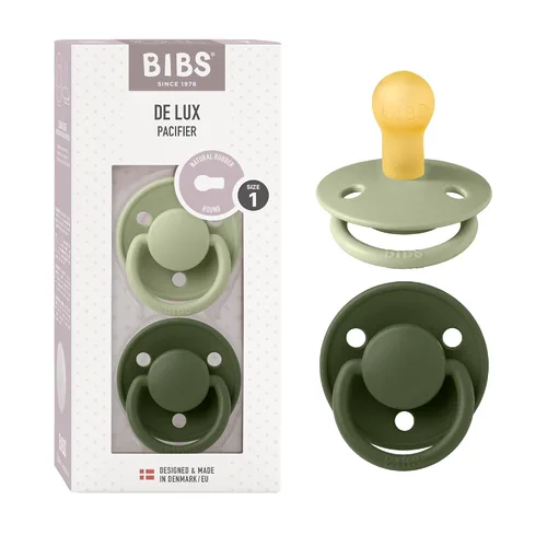 Miniatura 13 de BIBS De Lux - Paquete de 2 chupetes para bebé, fabricados en Dinamarca, chupete simulado sin BPA, pezón redondo. látex de goma natural, talla 1