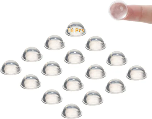 Miniatura 13 de Furnigear Parachoques para gabinete autoadhesivos de hule transparente suave - Parachoques para puerta de gabinete con puntos, topes de gabinete