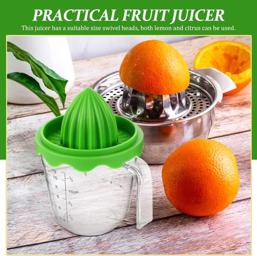 Miniatura 3 de Garneck Exprimidores manuales con taza medidora de 12 onzas – Exprimidor de mano de frutas para limón/cítricos – Pequeño extractor de jugo portátil