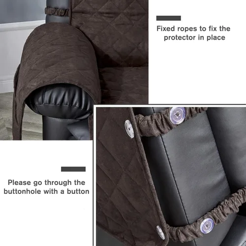 Miniatura 3 de STONECREST - Funda impermeable para silla reclinable, funda de microgamuza para mascotas, funda reclinable que se mantiene en su lugar