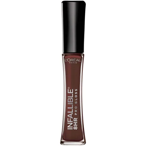 Miniatura 34 de L'Oreal Paris Maquillaje Infallible Brillo labial hidratante de 8 horas, Fiery, 0.21 onzas líquidas