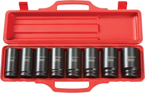 TEKTON Juego de llaves de impacto de 6 puntos de profundidad de 3/4 pulgadas con estuche, 8 piezas (1.063-1.496 in) | 4889