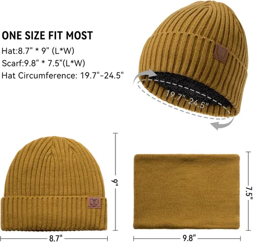 Miniatura 4 de OZERO Juego de 3 piezas de gorro de invierno y bufanda para mujeres y hombres: guantes para pantalla táctil, gorro de punto, calentador de cuello