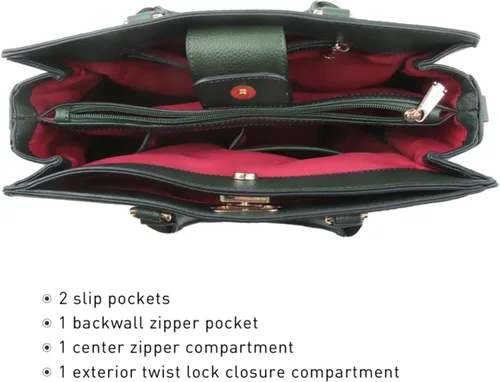 Miniatura 5 de Dasein Bolsos de mano para mujer, bolsos de mano con asa superior, bolsos de trabajo, bolsos de hombro con embrague a juego, juego de 2 piezas