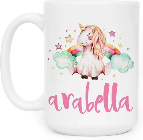 Miniatura 12 de Tazas de café personalizadas, taza de café de unicornio Dabbing con nombre, 11 onzas, regalos de unicornio personalizados
