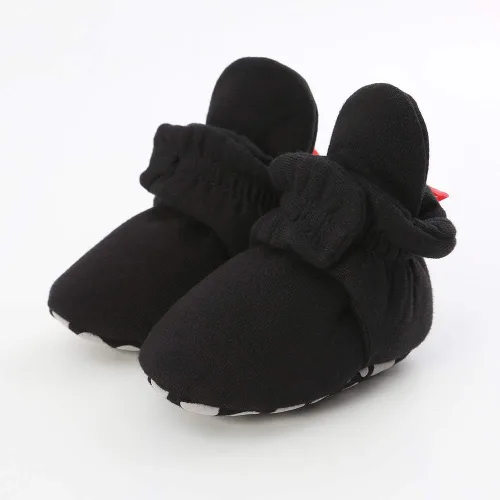 Miniatura 4 de Botines de forro polar para bebé y niña, para recién nacidos, acogedores, calcetines cálidos de invierno, antideslizantes, suela suave, zapatos