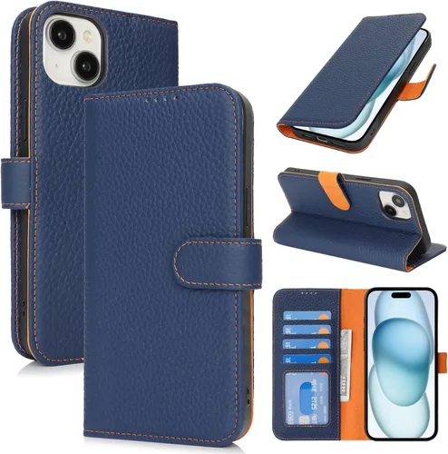 Miniatura 115 de Zouzt Funda para iPhone 11 de 6.1 pulgadas de piel auténtica con 4 ranuras para tarjetas, tarjetero con bloqueo RFID, tapa magnética, función atril