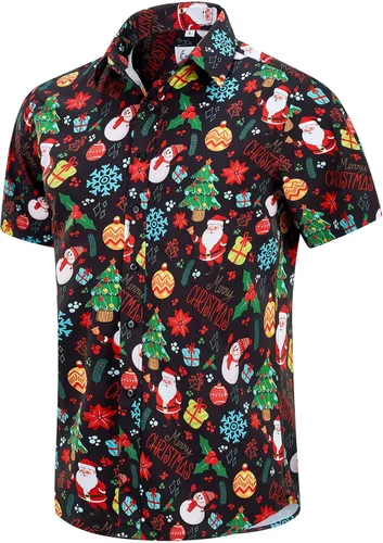 Miniatura 36 de EUOW - Camisas hawaianas para hombre de manga corta con botones, estampadas para la playa y el verano
