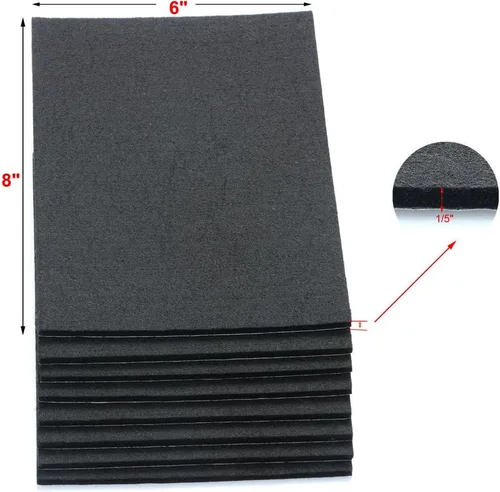 Miniatura 2 de Hojas de fieltro resistentes de 6" x 8" x 1/5" de grosor - 8 hojas (negro)