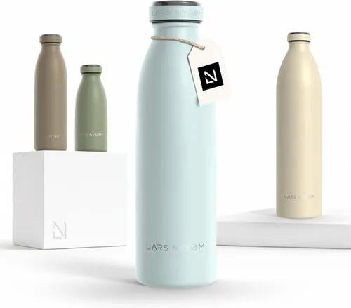 Miniatura 37 de LARS NYSØM Botella de agua XL de acero inoxidable aislada 12oz 17oz 25oz 34oz 51oz Botella térmica aislada para bebidas calientes y frías Azul