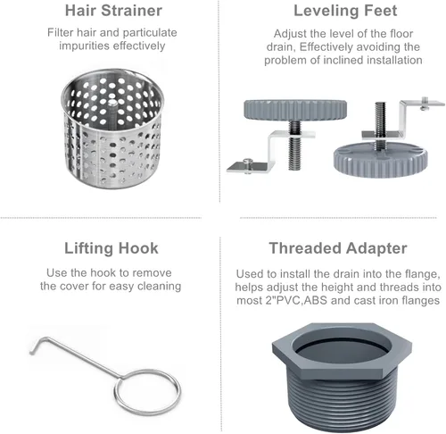 Miniatura 7 de Sharpeye Drenaje lineal de ducha de 32 pulgadas con rejilla de alambre de cuña extraíble, acero inoxidable 304 cepillado rectangular para baño