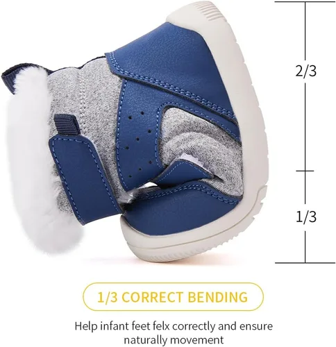 Miniatura 105 de BMCiTYBM Botas de nieve de invierno para bebés y niños pequeños, de piel sintética, cálidas, antideslizantes, zapatos para primeros pasos