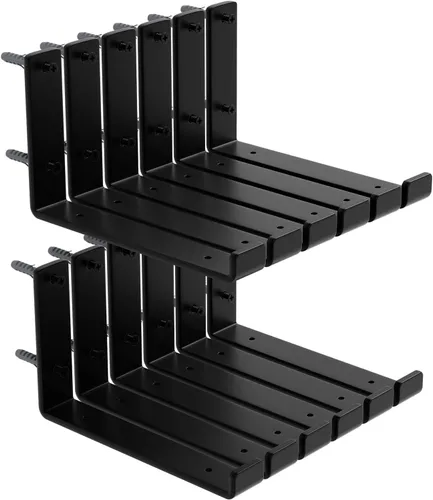 Miniatura 11 de Paquete de 8 soportes de estante de 7.25 pulgadas de largo x 4 pulgadas de alto x 1.5 pulgadas de ancho, soporte de estante flotante de hierro