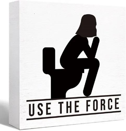 Miniatura 9 de SJNH Divertido letrero de madera para baño con texto en inglés "The Best Seat in the House", letrero decorativo de estilo rústico de granja, 5 x 5 x