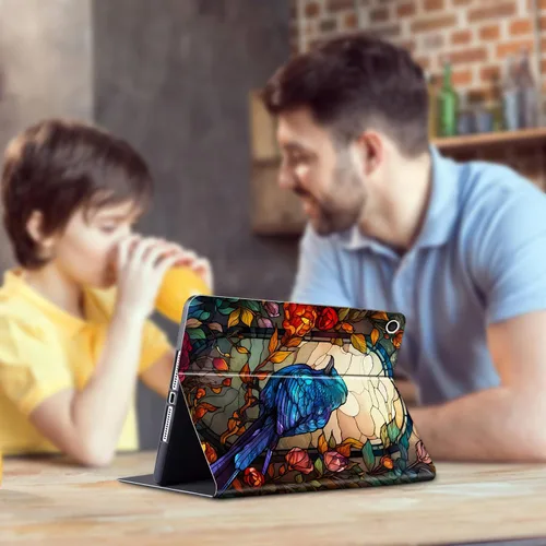 Miniatura 7 de Funda para tablet Kindle Fire 7 2019/2017 lanzamiento 9ª/7ª generación 7 pulgadas, ligera, protectora de piel sintética, cubierta inteligente